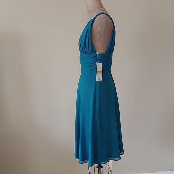 NWT Faviana Short Dress in Teal Style #6037 - Picture 2 of 4